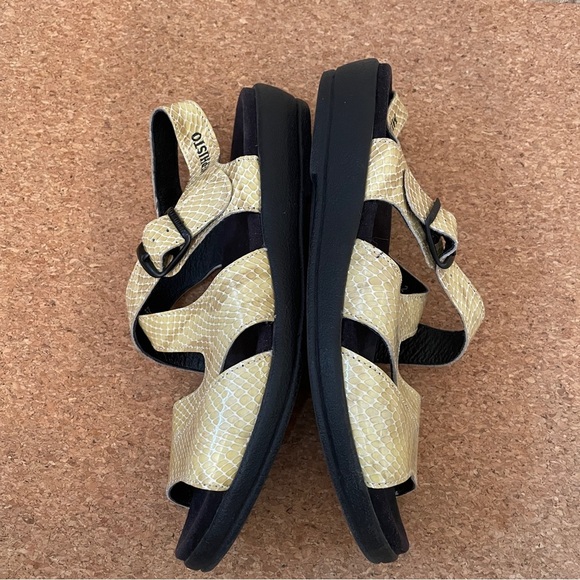 Mephisto Eva Sandal Snakeskin Pattern Camel Comfort Walking Shoe Sz EU 37 US 6 - Picture 8 of 11